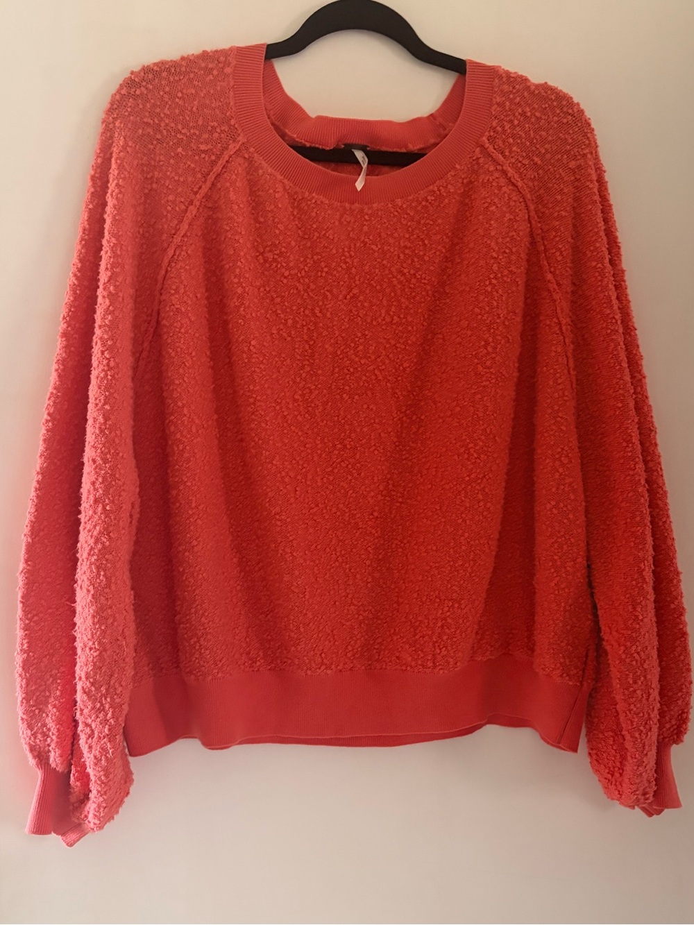 Free People Coral Textured Crewneck Sweater Medium